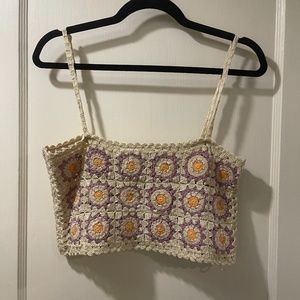 Zara Crochet Daisy Top
